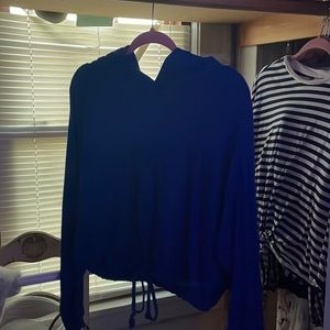 Blue cropped hoodie